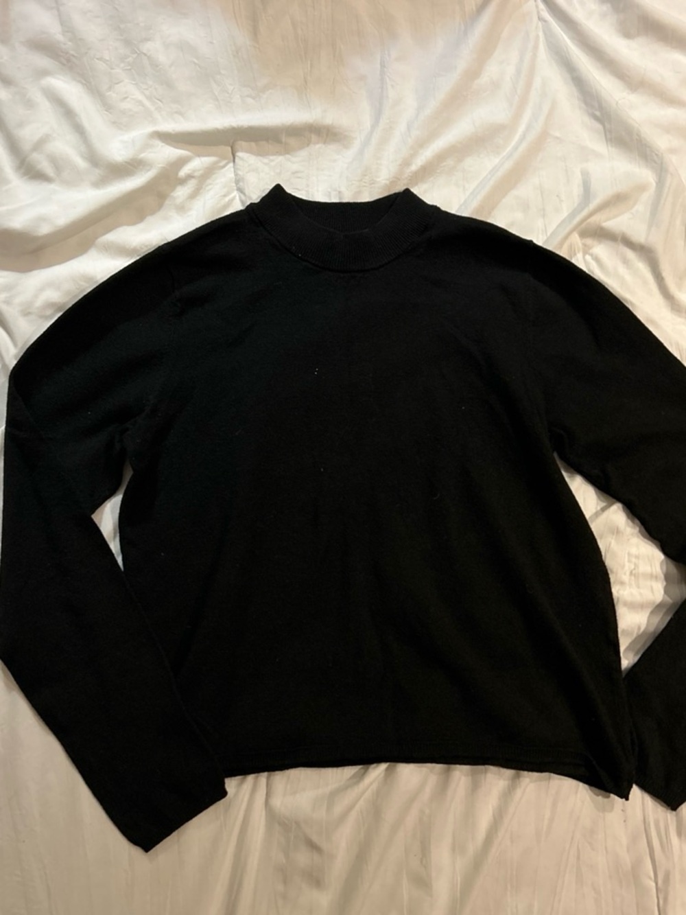 Black Mock Neck Knit Sweater